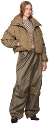 MISBHV Beige Jacquard Monogram Puffer Jacket