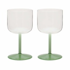 HAY Tint Wine Glass - Set of 2 in Clear/Jade Light/Dark Green 