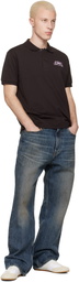 Lacoste Brown Classic Fit Graphic Branding Polo