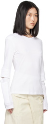 Helmut Lang White Astro Crew Long Sleeve T-Shirt