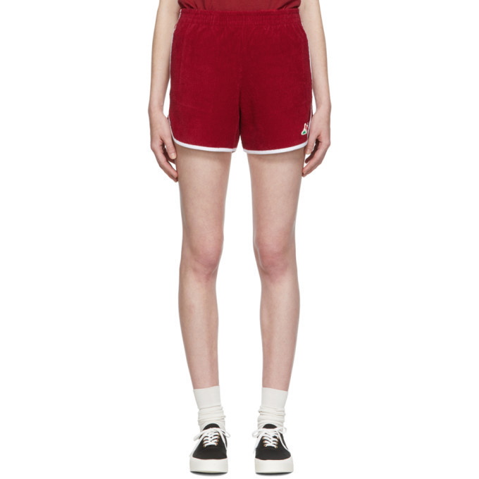 Photo: Maison Kitsune Red Terry Sport Shorts