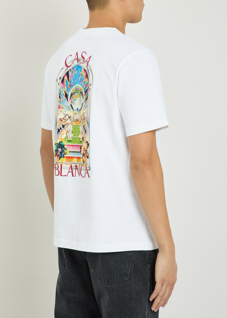Casablanca Landscape Printed Cotton T-shirt White