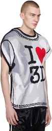 Doublet White Two-Dimensional 'I♡3D' T-Shirt
