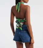 Poupette St Barth Guilia printed halterneck satin top