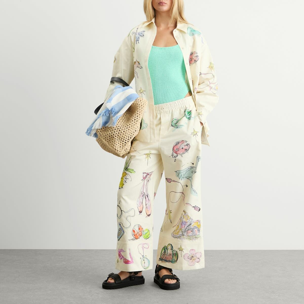 ALÉMAIS Women's Court Denim Overshirt in Cream