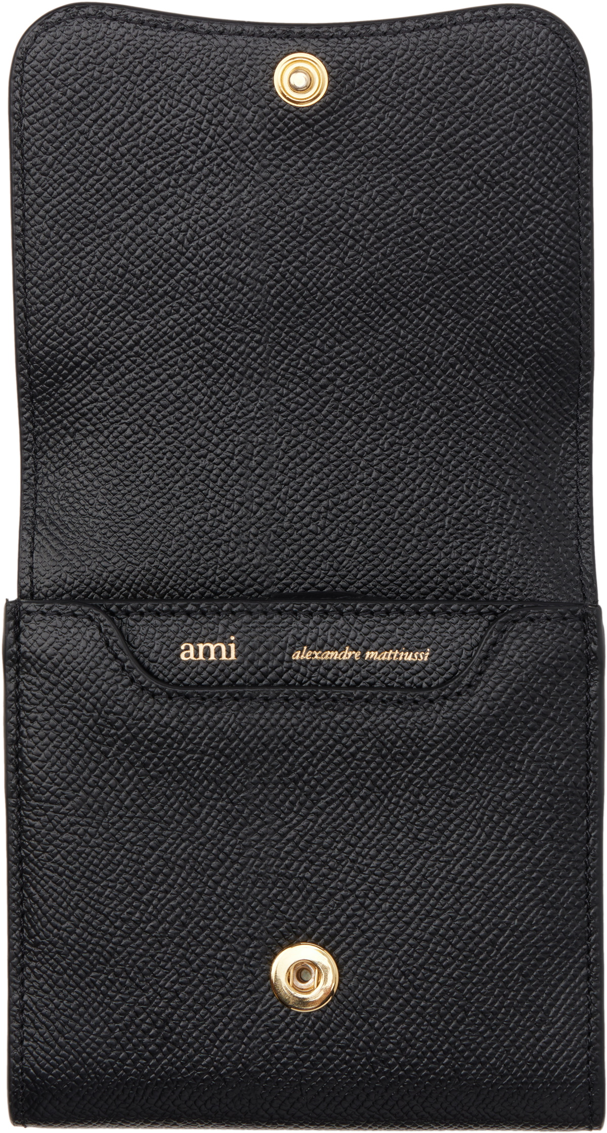 AMI Paris Black Leather Paris Paris Wallet