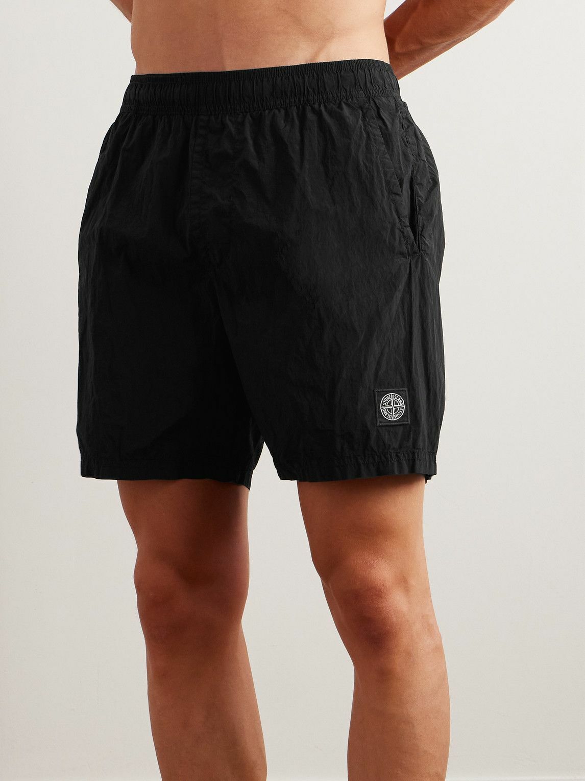 Stone Island - Straight-Leg Mid-Length Logo-Appliquéd Nylon Metal Swim  Shorts - Black Stone Island