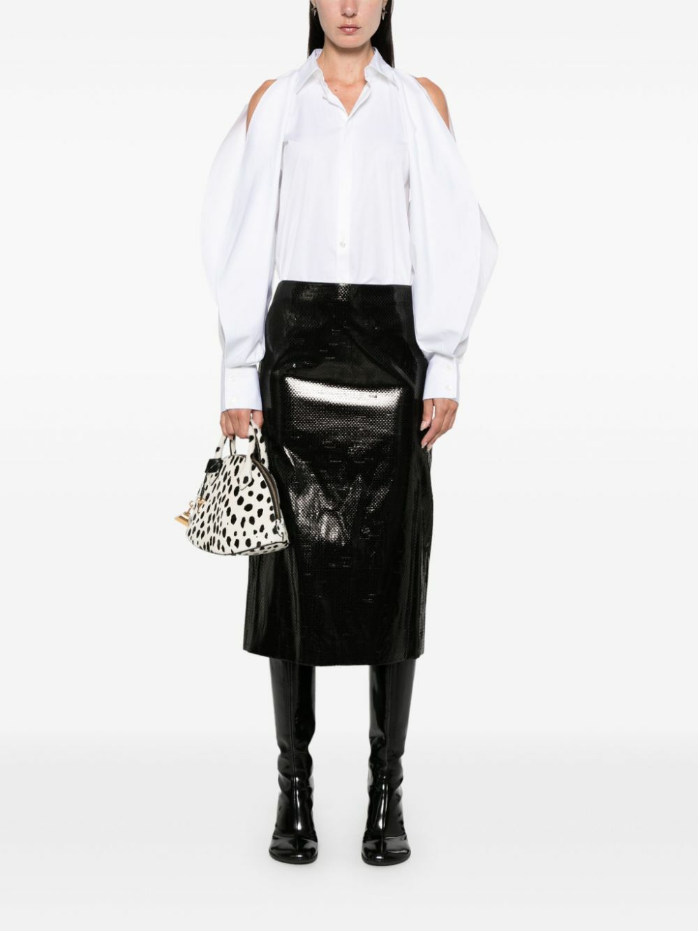 Alexander McQueen Patent Midi Skirt