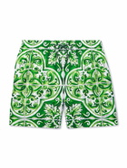 Dolce&Gabbana - Straight-Leg Mid-Length Printed Swim Shorts - Green