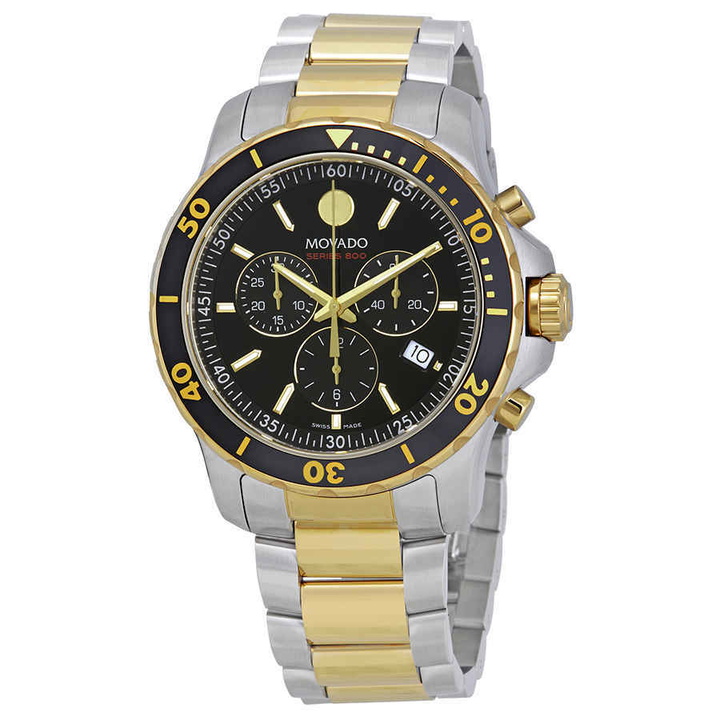 Photo: Movado Series 800 Chronograph Black Dial Mens Watch 2600146