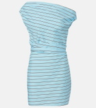 Staud Phare striped cotton poplin minidress