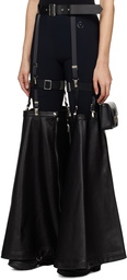 Noir Kei Ninomiya Black Garter Leather Trousers