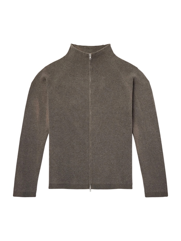 Photo: Our Legacy - Merino Wool Zip-Up Cardigan - Brown