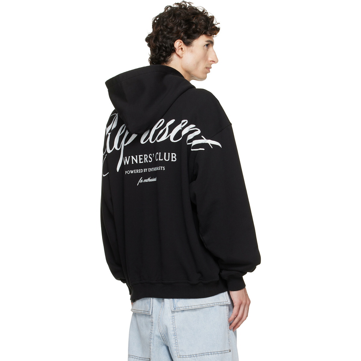 Represent Black Printed 'Owners Club' Script Hoodie