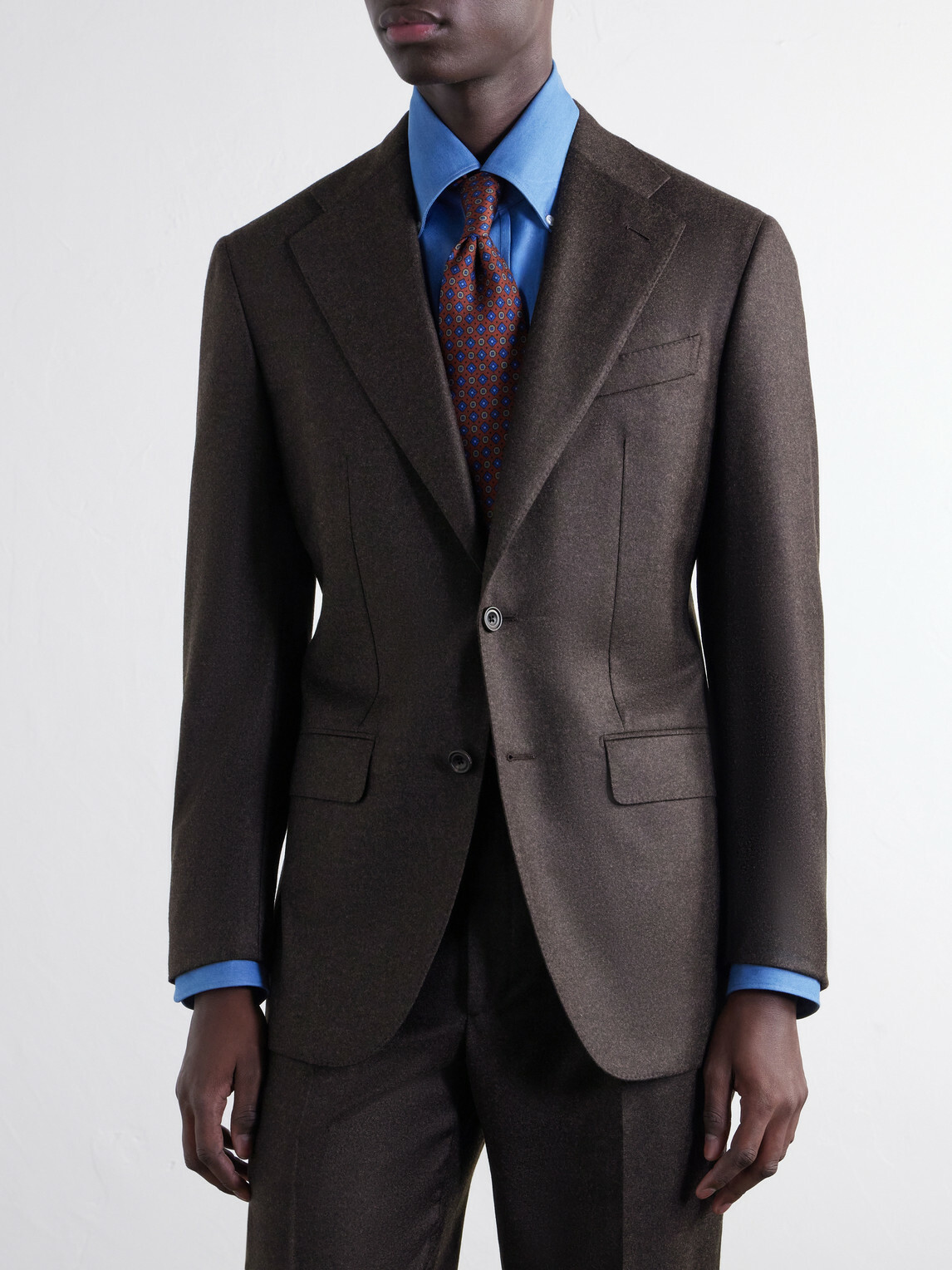 Thom Sweeney - Wool-Blend Flannel Suit Jacket - Brown