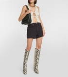 Paris Texas Anja snake-print leather knee-high boots