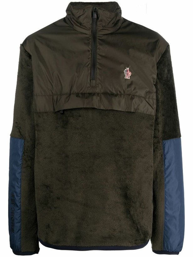 Photo: Moncler Grenoble Green Logo-Patch Sweatshirt