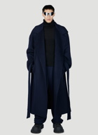 Balenciaga - Raglan Belted Coat in Dark Blue