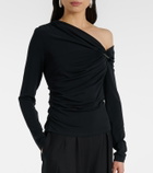 Veronica Beard Lozea asymmetric ruched jersey top
