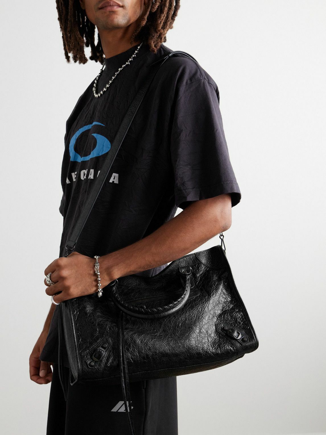 Balenciaga - Le City Medium Arena Textured-Leather Tote Bag