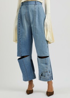A.W.A.K.E Mode Cut-out Straight-leg Jeans Blue