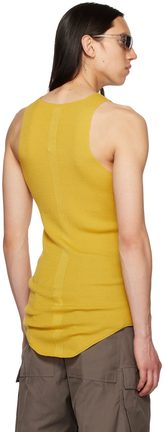 Rick Owens Yellow Ribbed Tank Top Rick Owens