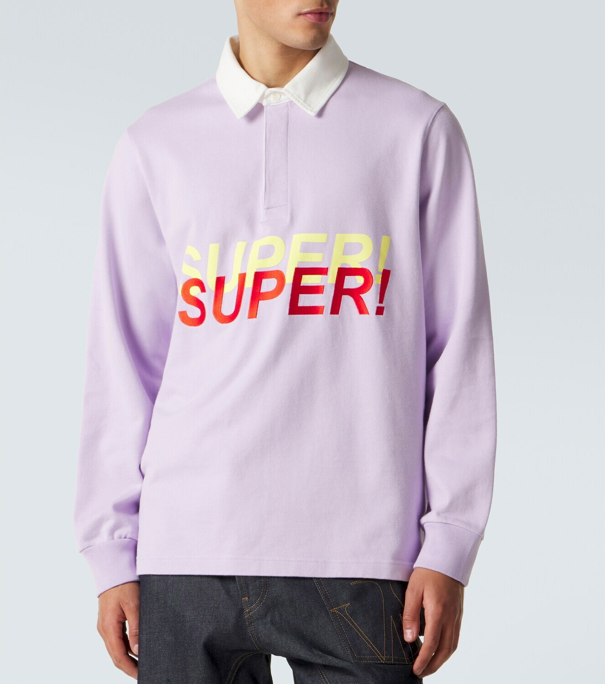 JW Anderson Embroidered cotton jersey polo shirt