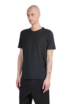 120% Lino T-shirt In Black Linen
