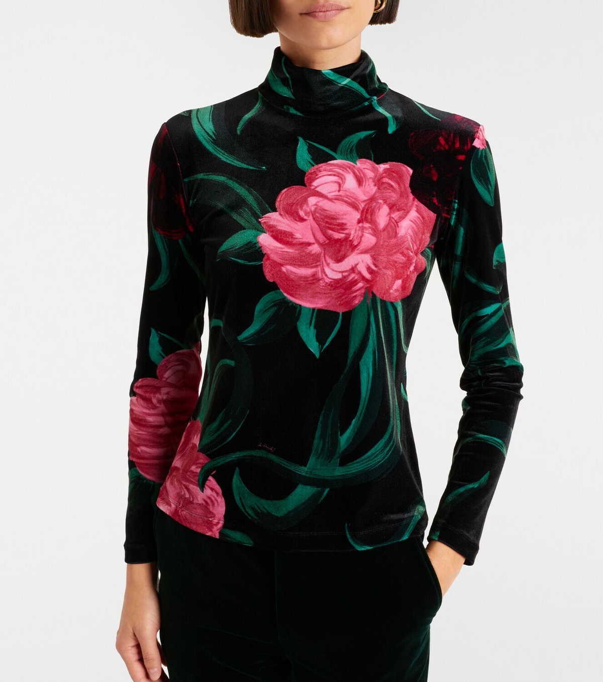 La DoubleJ Floral turtleneck top