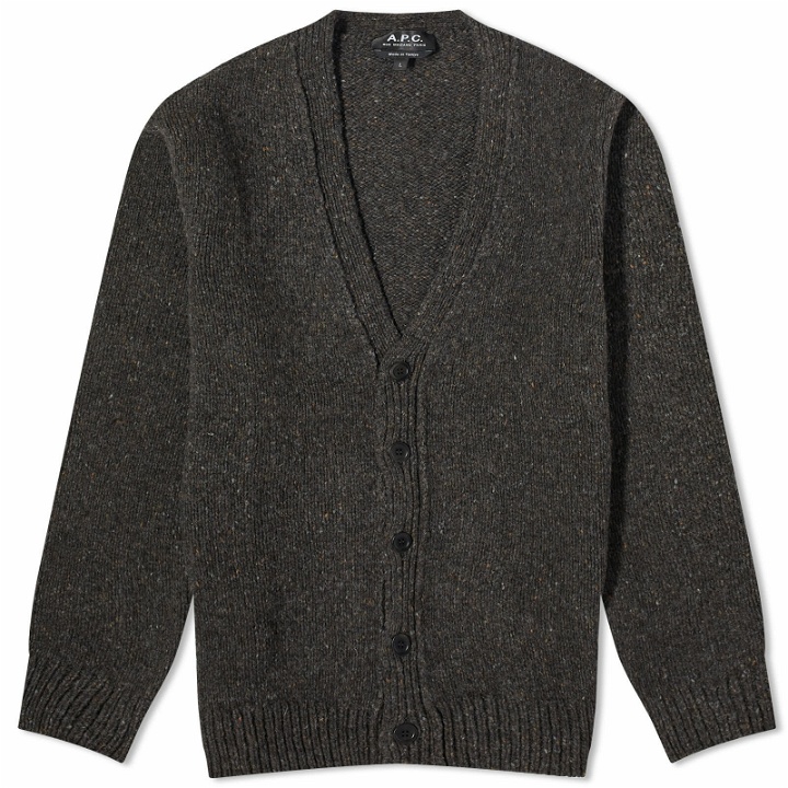 Photo: A.P.C. Theophile Donegal Cardigan in Anthracite