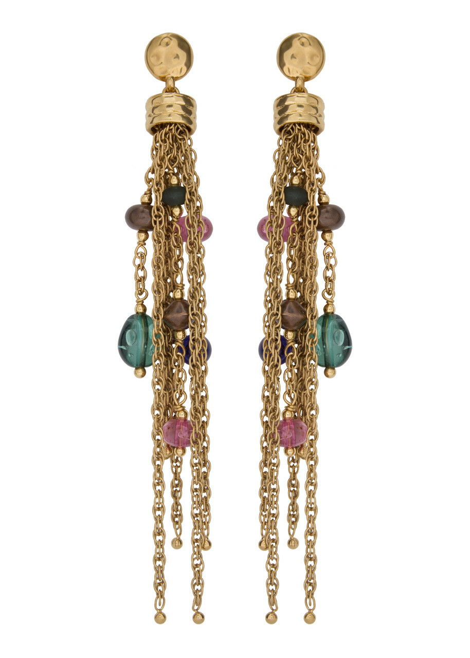 Chloe The Pompoms Tassel Drop Earrings - Gold - One Size Chloe