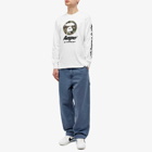 Men's AAPE New Face Long Sleeve T-Shirt in White