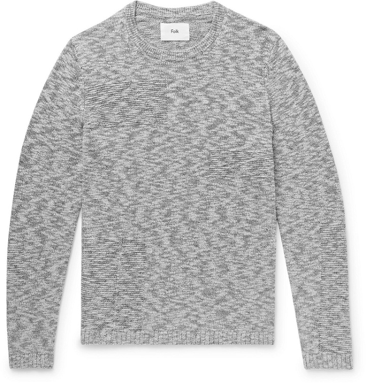Photo: Folk - Slim-Fit Mélange Cotton Sweater - Gray