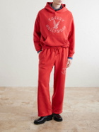 Cherry Los Angeles - Hollywood Straight-Leg Logo-Print Cotton-Jersey Sweatpants - Red
