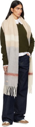 Marni Beige & Gray Striped Alpaca Scarf