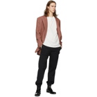 Paul Smith Pink Linen Longline Double-Breasted Blazer