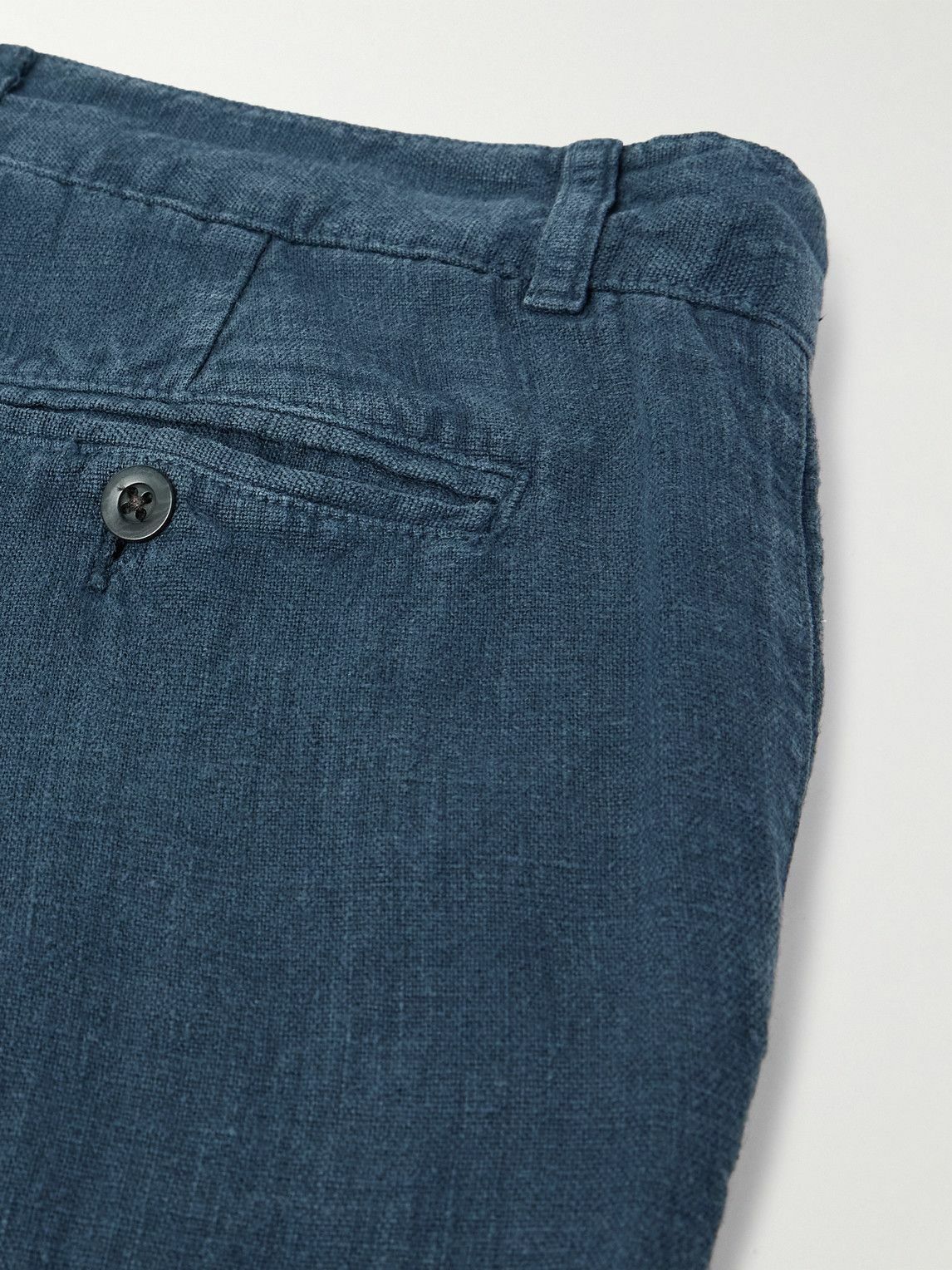 Portuguese Flannel - Straight-Leg Linen Trousers - Blue