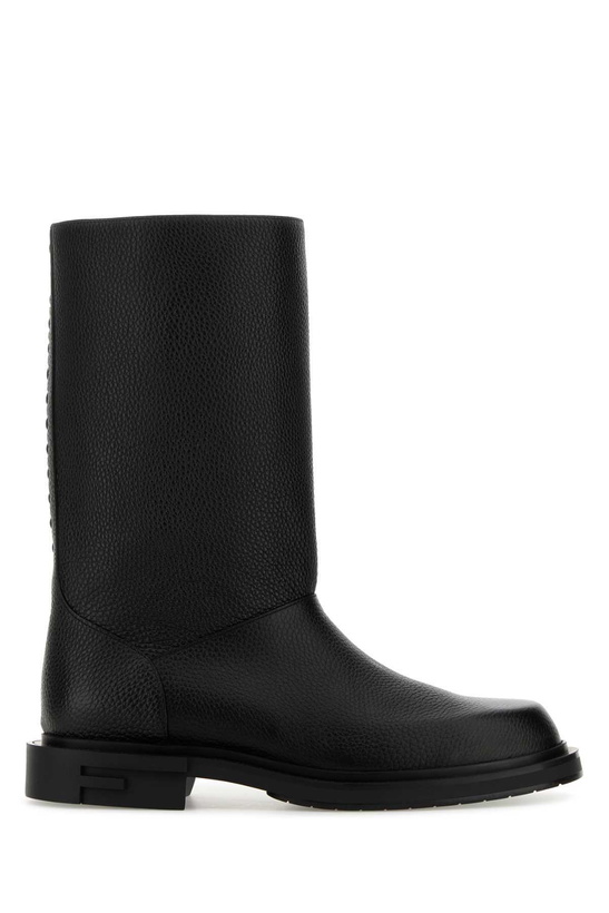 Photo: Fendi Black Leather Frame Boots