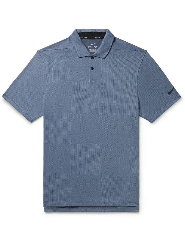 Photo: NIKE GOLF - Vapor Dri-FIT Jacquard Golf Polo Shirt - Blue