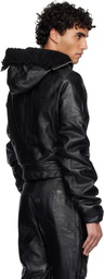 Swampgod Black Quarter Zip Palombaro Hoodie Leather Jacket