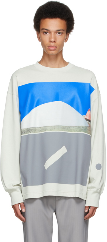 Photo: A-COLD-WALL* Green Hemisphere Print Long Sleeve T-Shirt