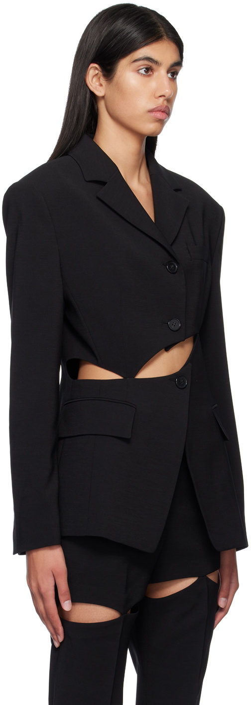 J KOO Black Cutout Blazer