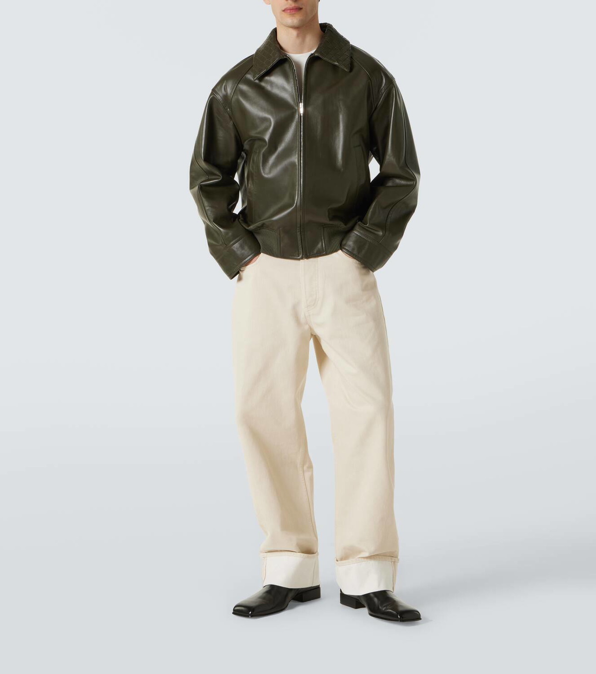 Bottega Veneta Intrecciato leather blouson Bottega Veneta