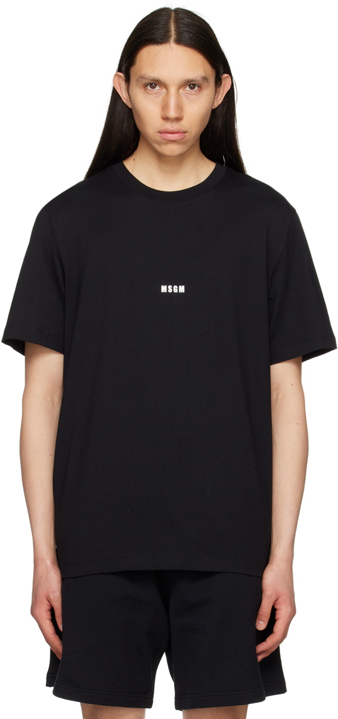 MSGM Black Printed T-Shirt