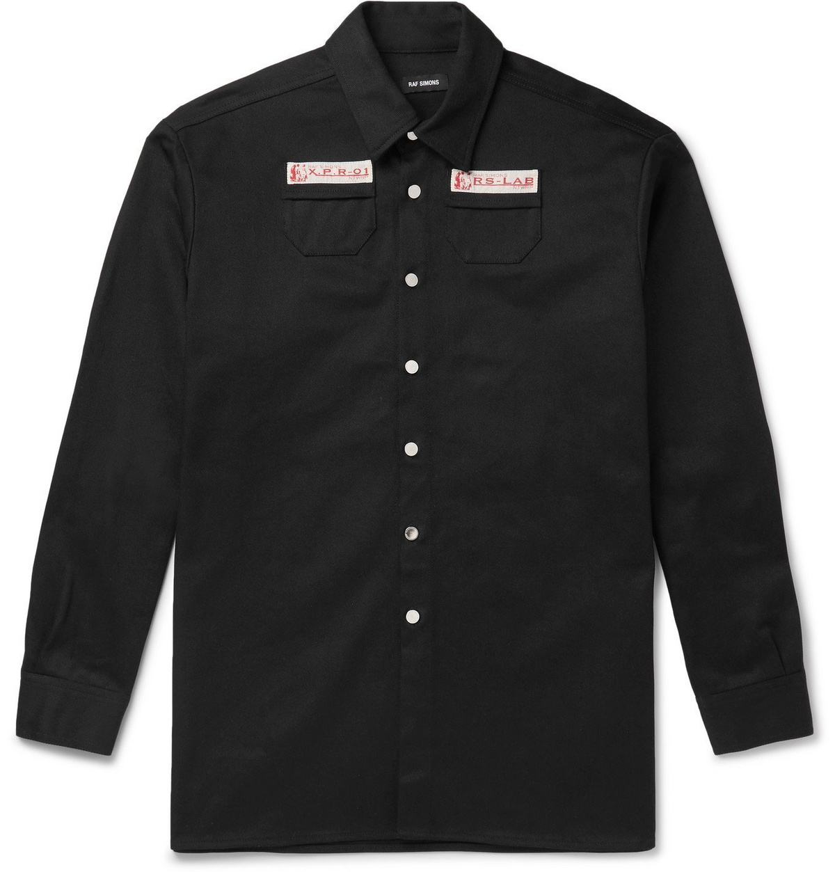 Photo: Raf Simons - Logo-Appliquéd Denim Overshirt - Black