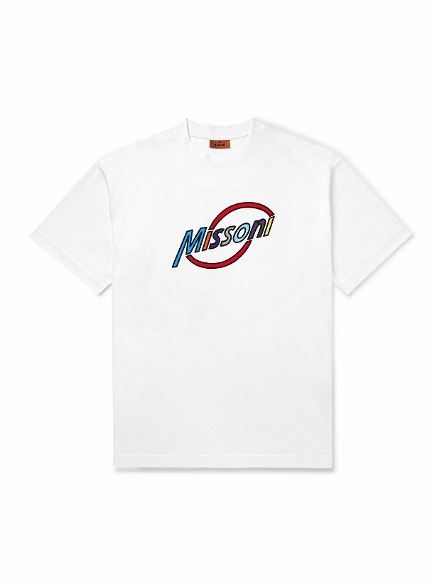 Photo: Missoni - Logo-Print Cotton-Jersey T-Shirt - White