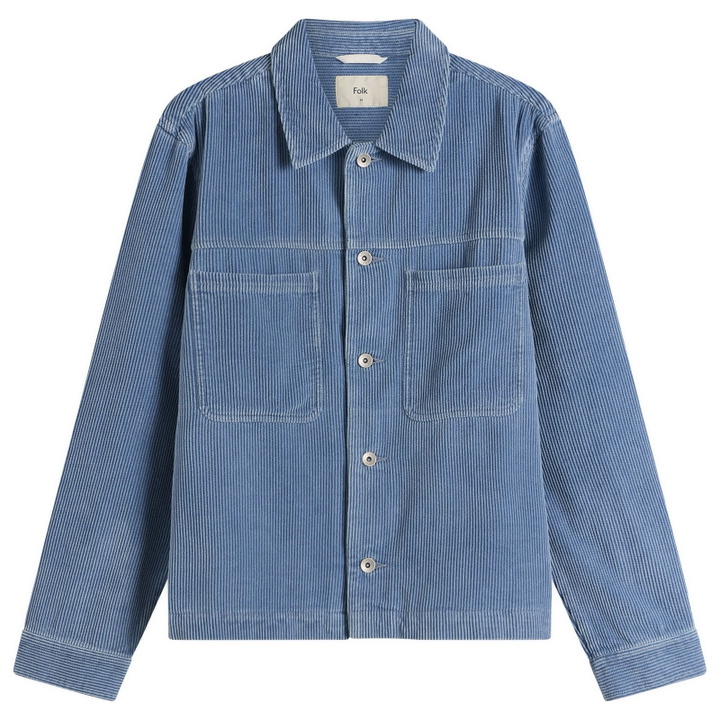 Photo: Folk Men's Zaki Jacket in Soft Blue Cord