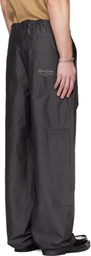 Lanvin Gray Wide-Leg Chambray Cargo Pants