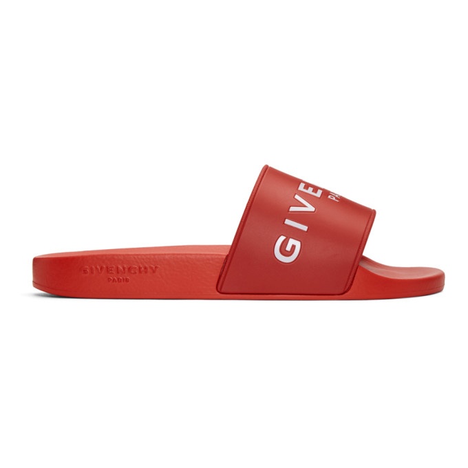 Photo: Givenchy Red Logo Slides