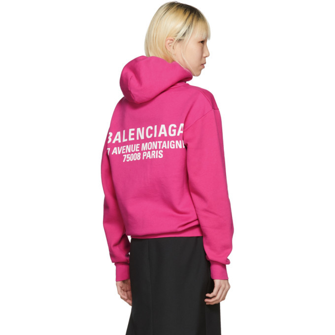 Balenciaga pink best sale writing hoodie